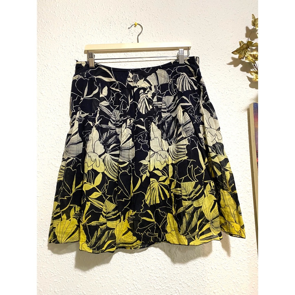 Mix Nouveau New York y2k fairy whimsy boho A-Line Skirt XL Yellow Black Tropical